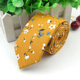 ZONFAZ Floral Necktie for Men Handmade Cotton Skinny Ties 6cm Width