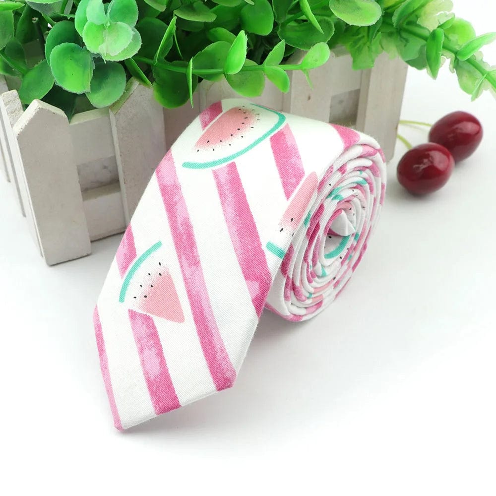 ZONFAZ Floral Necktie for Men Handmade Cotton Skinny Ties 6cm Width