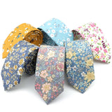 ZONFAZ Floral Necktie for Men Handmade Cotton Skinny Ties 6cm Width