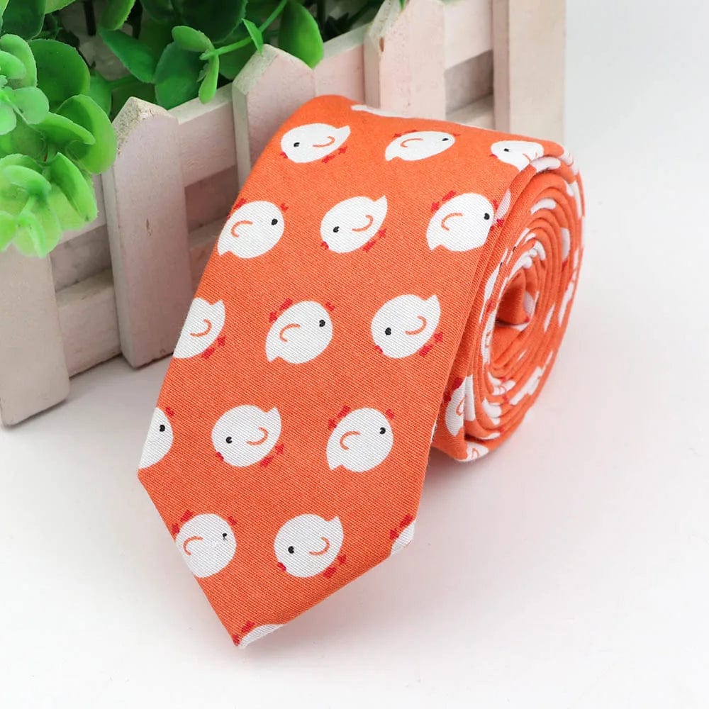 ZONFAZ Floral Necktie for Men Handmade Cotton Skinny Ties 6cm Width