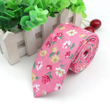 ZONFAZ Floral Necktie for Men Handmade Cotton Skinny Ties 6cm Width