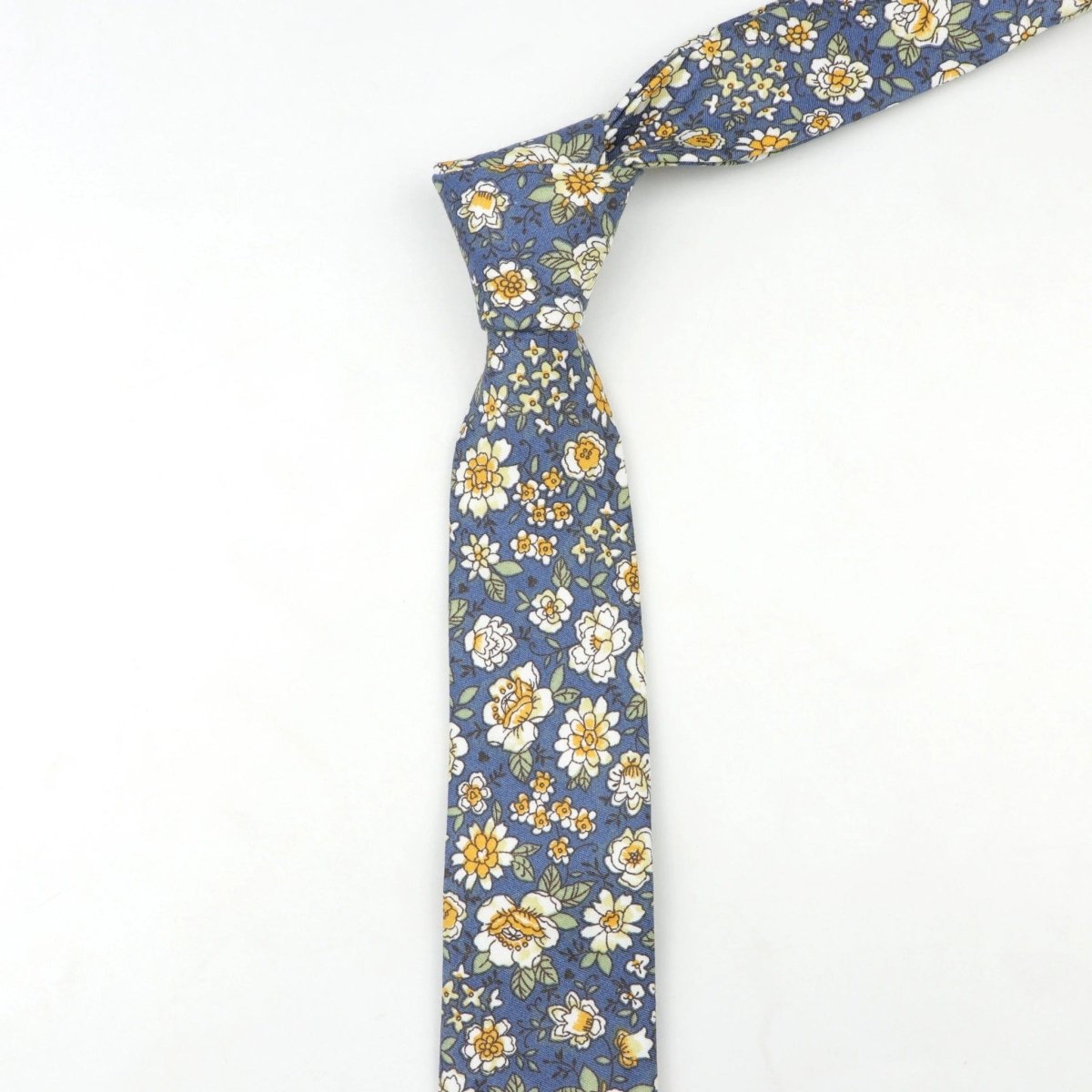 ZONFAZ Floral Necktie for Men Handmade Cotton Skinny Ties 6cm Width