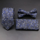 ZONFAZ Floral Silk Tie Bowtie Pocket Square Set