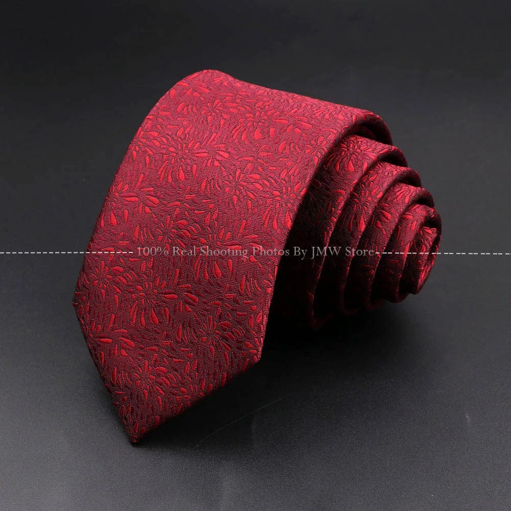 ZONFAZ Floral Skinny Silk Neckties 7cm Width