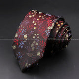 ZONFAZ Floral Skinny Silk Neckties 7cm Width