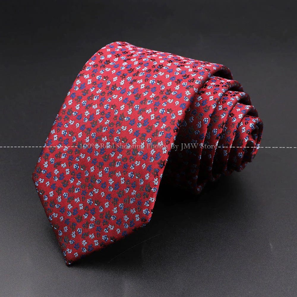 ZONFAZ Floral Skinny Silk Neckties 7cm Width