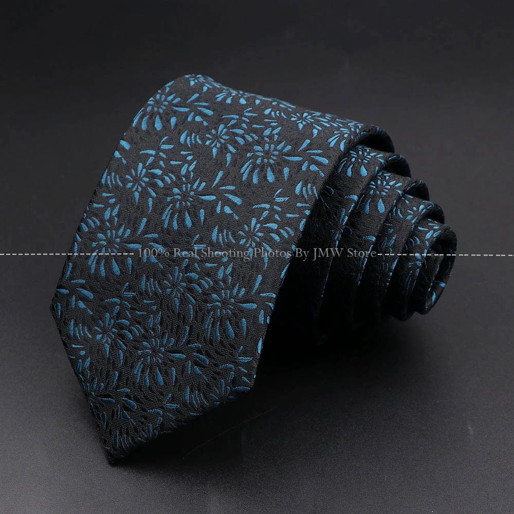 ZONFAZ Floral Skinny Silk Neckties 7cm Width