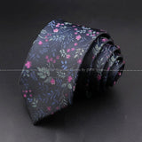 ZONFAZ Floral Skinny Silk Neckties 7cm Width