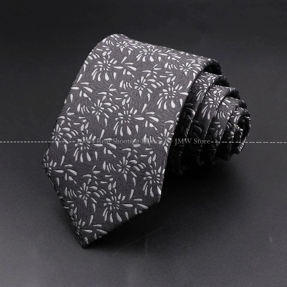 ZONFAZ Floral Skinny Silk Neckties 7cm Width