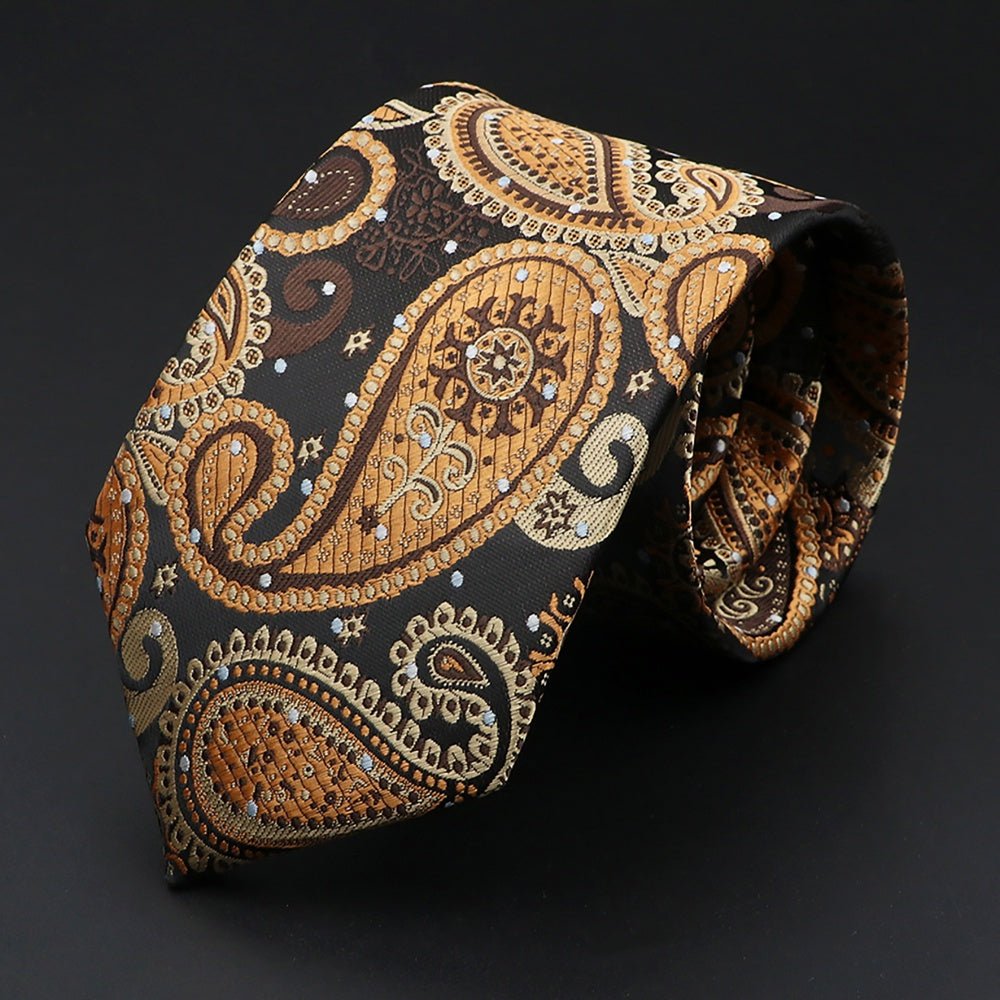 ZONFAZ Floral Striped Paisley Necktie for Men Fashion Business Office Skinny Tuxedo Silk Ties