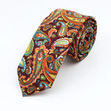 ZONFAZ Floral Ties For Men Skinny Cotton Flower Necktie 6cm Width