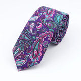 ZONFAZ Floral Ties For Men Skinny Cotton Flower Necktie 6cm Width