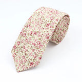 ZONFAZ Floral Ties For Men Skinny Cotton Flower Necktie 6cm Width