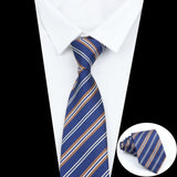 ZONFAZ Formal Classic Striped Ties For Men Fashion Standard Suits Neck Tie