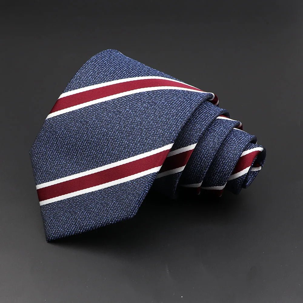 ZONFAZ Formal Classic Striped Ties For Men Fashion Standard Suits Neck Tie