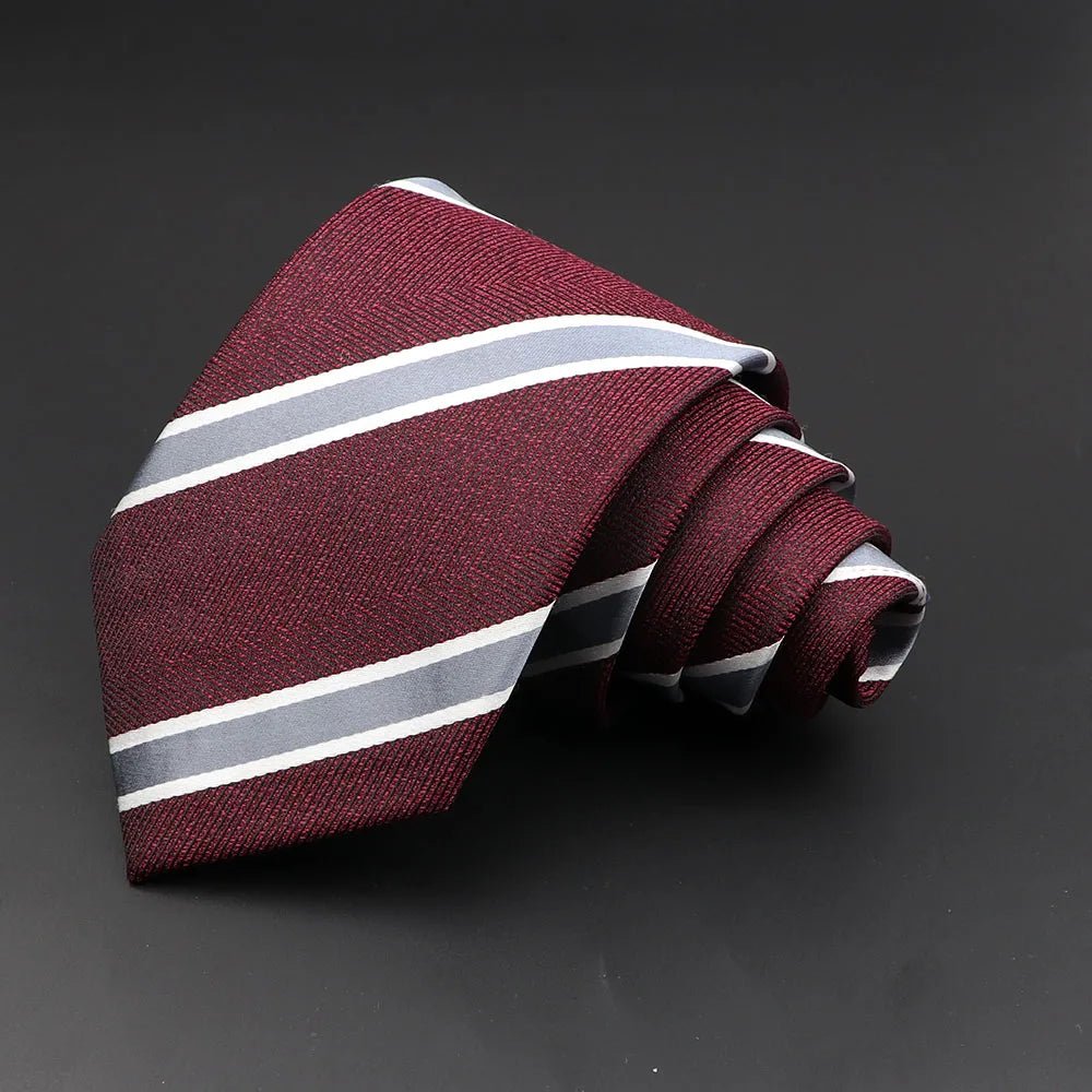 ZONFAZ Formal Classic Striped Ties For Men Fashion Standard Suits Neck Tie