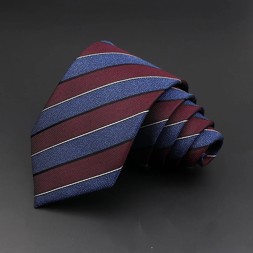 ZONFAZ Formal Classic Striped Ties For Men Fashion Standard Suits Neck Tie