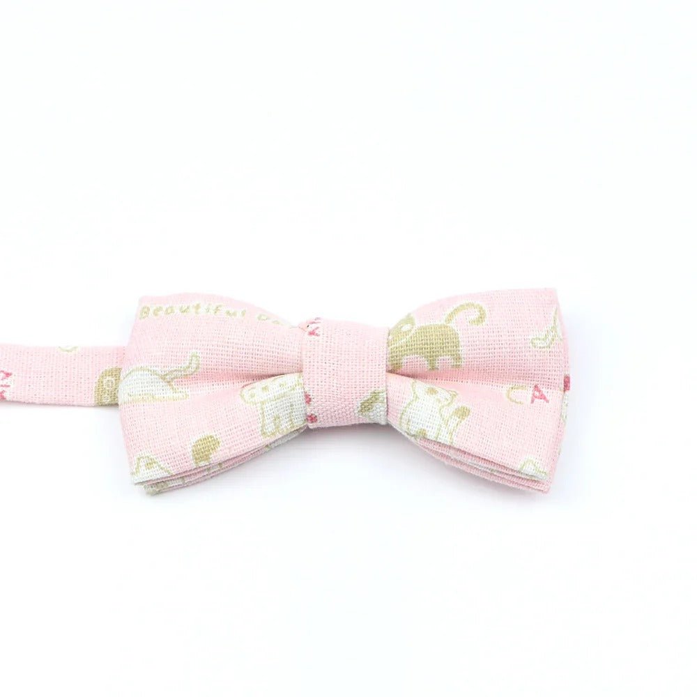 ZONFAZ Funny Cute Linen Cartoon Kids Bowtie Animals Printed Boy Butterfly Bow Ties