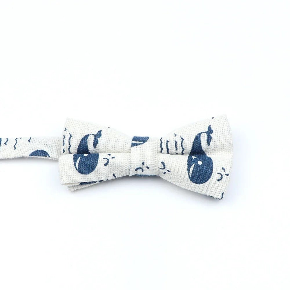 ZONFAZ Funny Cute Linen Cartoon Kids Bowtie Animals Printed Boy Butterfly Bow Ties