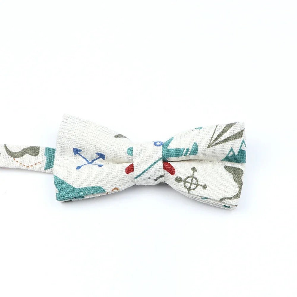 ZONFAZ Funny Cute Linen Cartoon Kids Bowtie Animals Printed Boy Butterfly Bow Ties