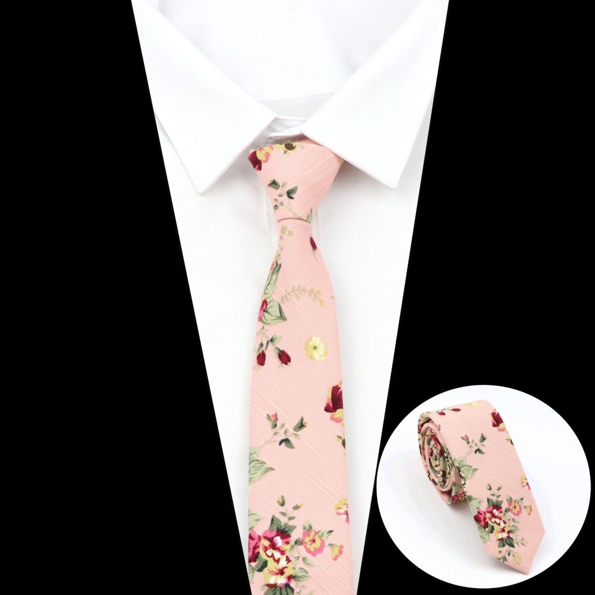 ZONFAZ Funny Skinny Linen Printed Ties 5cm Width