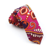 ZONFAZ Funny Skinny Linen Printed Ties 5cm Width