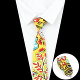 ZONFAZ Funny Skinny Linen Printed Ties 5cm Width