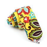 ZONFAZ Funny Skinny Linen Printed Ties 5cm Width