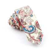 ZONFAZ Funny Skinny Linen Printed Ties 5cm Width