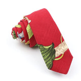 ZONFAZ Funny Skinny Linen Printed Ties 5cm Width