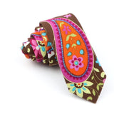 ZONFAZ Funny Skinny Linen Printed Ties 5cm Width