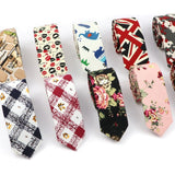 ZONFAZ Funny Skinny Linen Printed Ties 5cm Width