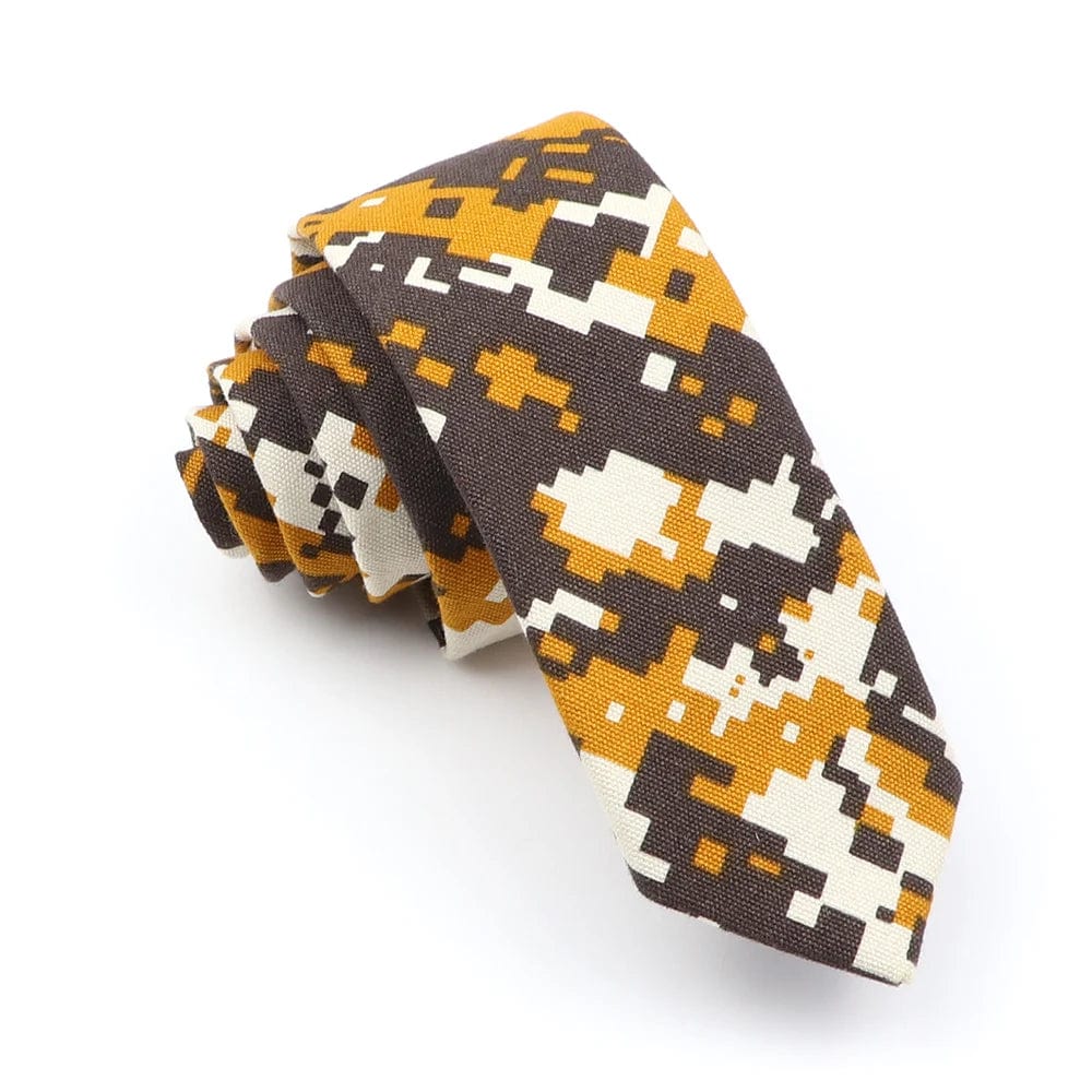 ZONFAZ Funny Skinny Linen Printed Ties 5cm Width