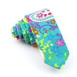 ZONFAZ Funny Skinny Linen Printed Ties 5cm Width