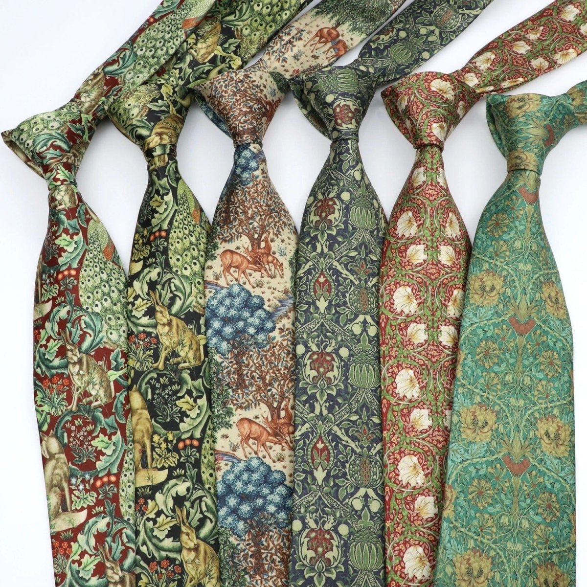 ZONFAZ Green Plant Floral Novelty Fashion Ties for Men