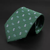 ZONFAZ Green Solid Striped Paisley Flower Necktie