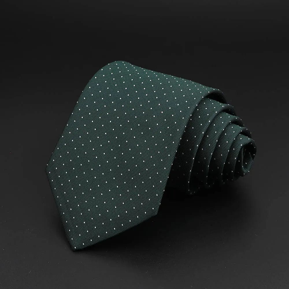 ZONFAZ Green Solid Striped Paisley Flower Necktie