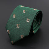 ZONFAZ Green Solid Striped Paisley Flower Necktie