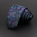 ZONFAZ Green Solid Striped Paisley Flower Necktie