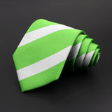 ZONFAZ Green Solid Striped Paisley Flower Necktie