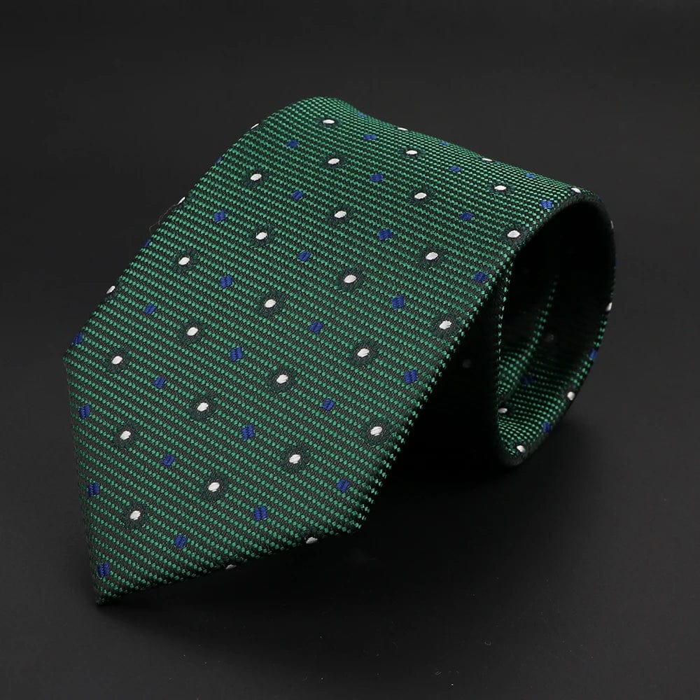 ZONFAZ Green Solid Striped Paisley Flower Necktie