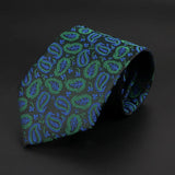 ZONFAZ Green Solid Striped Paisley Flower Necktie