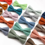 ZONFAZ High Quality Cotton Solid Color Bowtie For Men Children