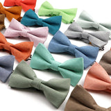 ZONFAZ High Quality Cotton Solid Color Bowtie For Men Children