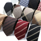 ZONFAZ High Quality Cotton Ties Skinny Striped Plaid Handmade Neckties