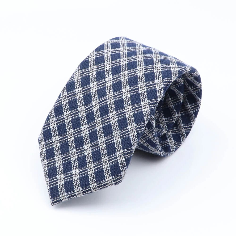 ZONFAZ High Quality Cotton Ties Skinny Striped Plaid Handmade Neckties