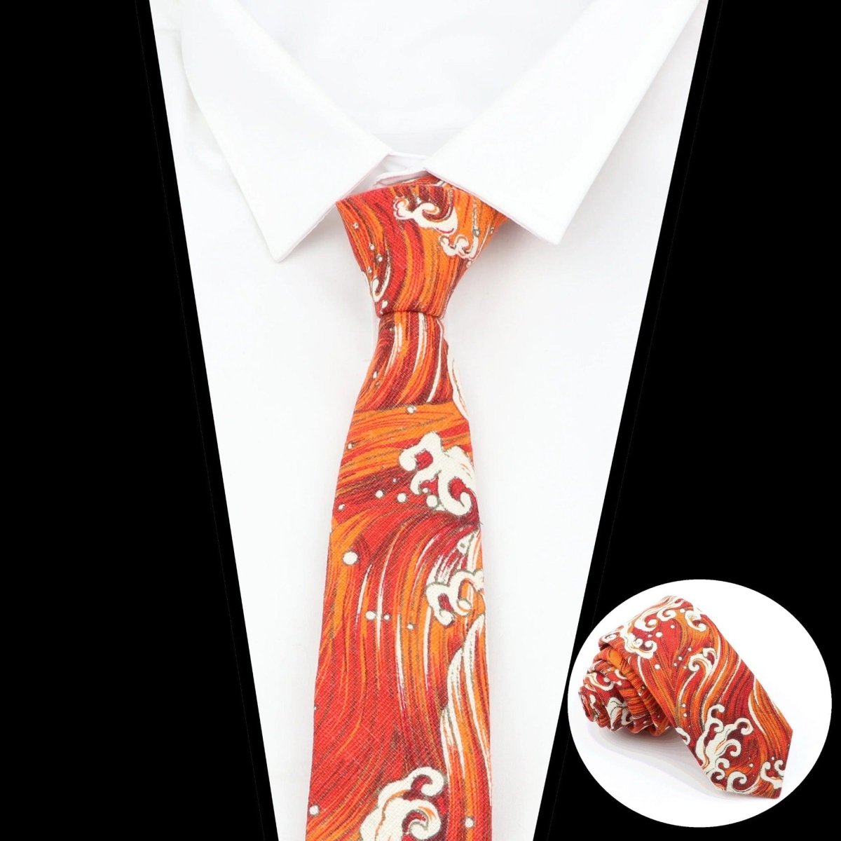 ZONFAZ High Quality Linen Cute Tie For Men Skinny Cartoon Printed Funny Neckties