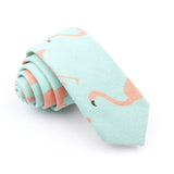 ZONFAZ High Quality Linen Cute Tie For Men Skinny Cartoon Printed Funny Neckties