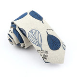 ZONFAZ High Quality Linen Cute Tie For Men Skinny Cartoon Printed Funny Neckties