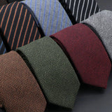 ZONFAZ High Quality Wool Cotton Solid Color Striped Handmade Ties